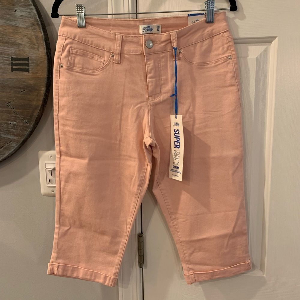 Royalty for Me Super Soft Pink Denim Capri Jeans 6